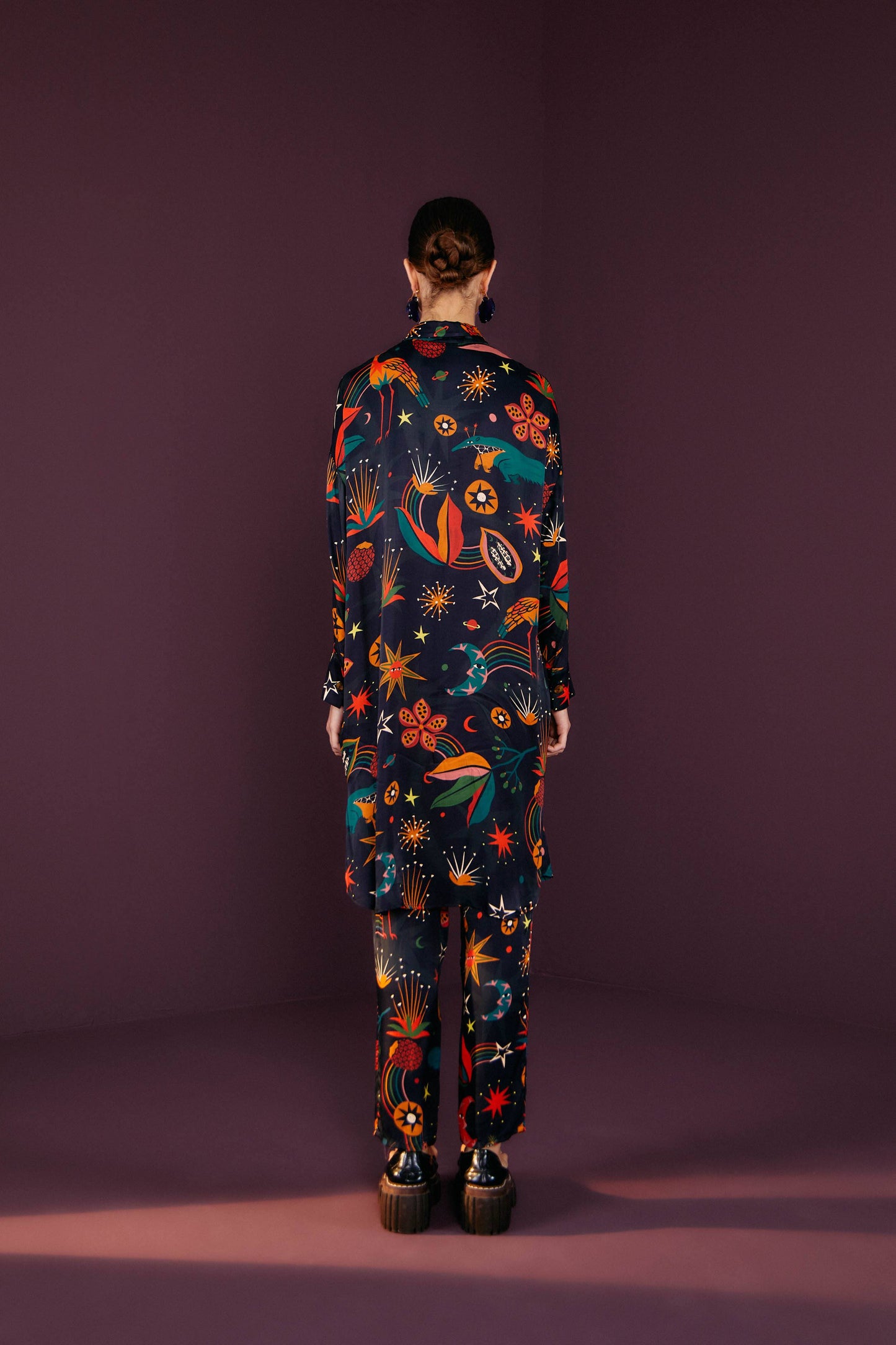 Farm Rio Black Cerrado Sky Lenzing™ Ecovero™ Viscose Shirtdress