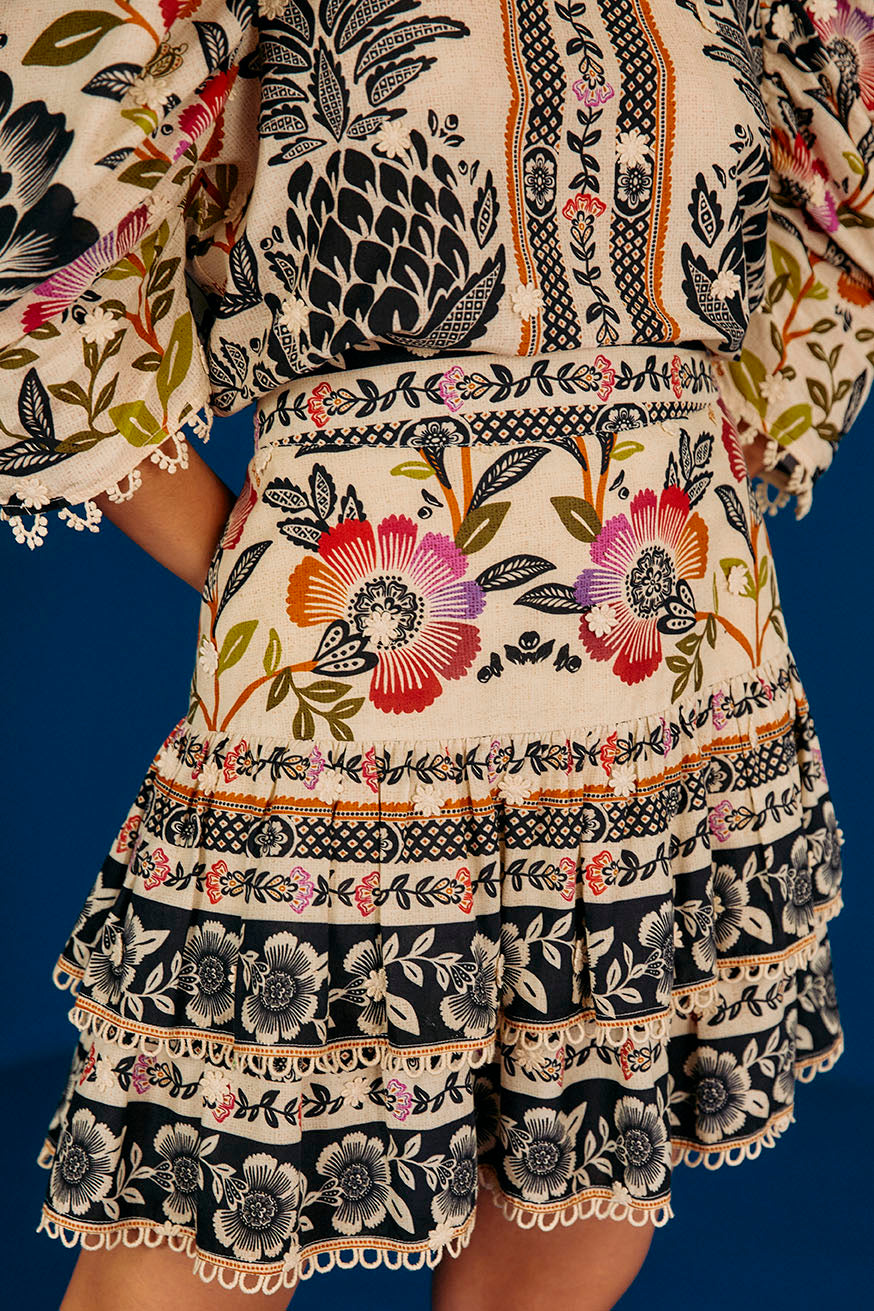 Farm Rio Romantic Garden Mini Skirt