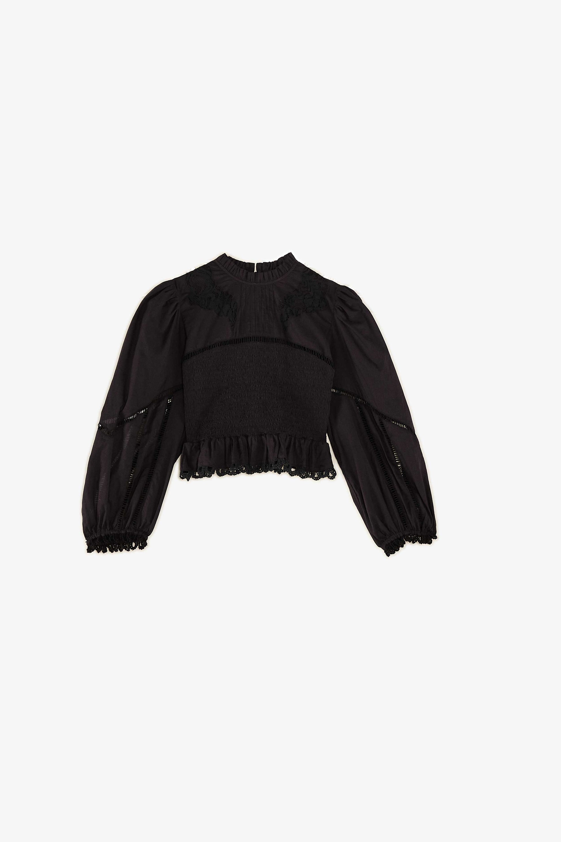 Farm Rio Black Lace Blouse