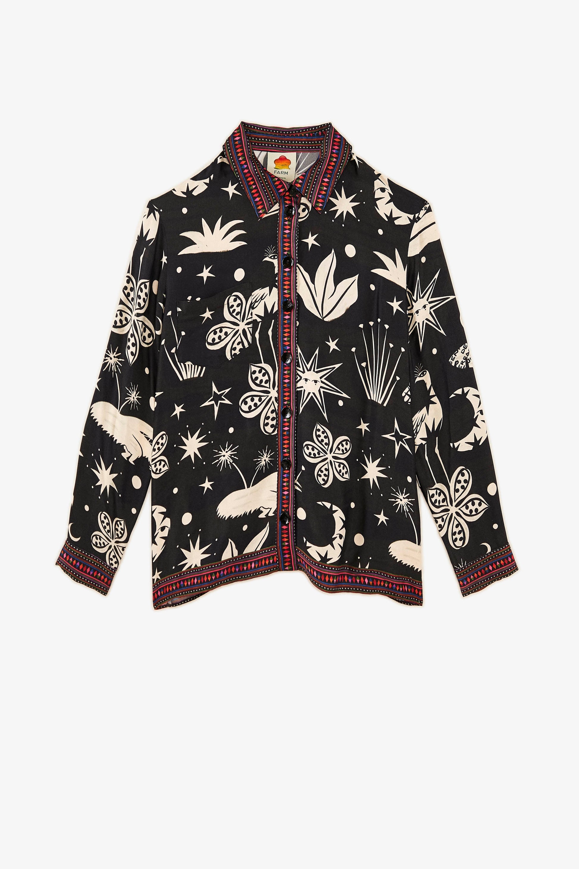 Farm Rio Black & White Cerrado Sky Shirt