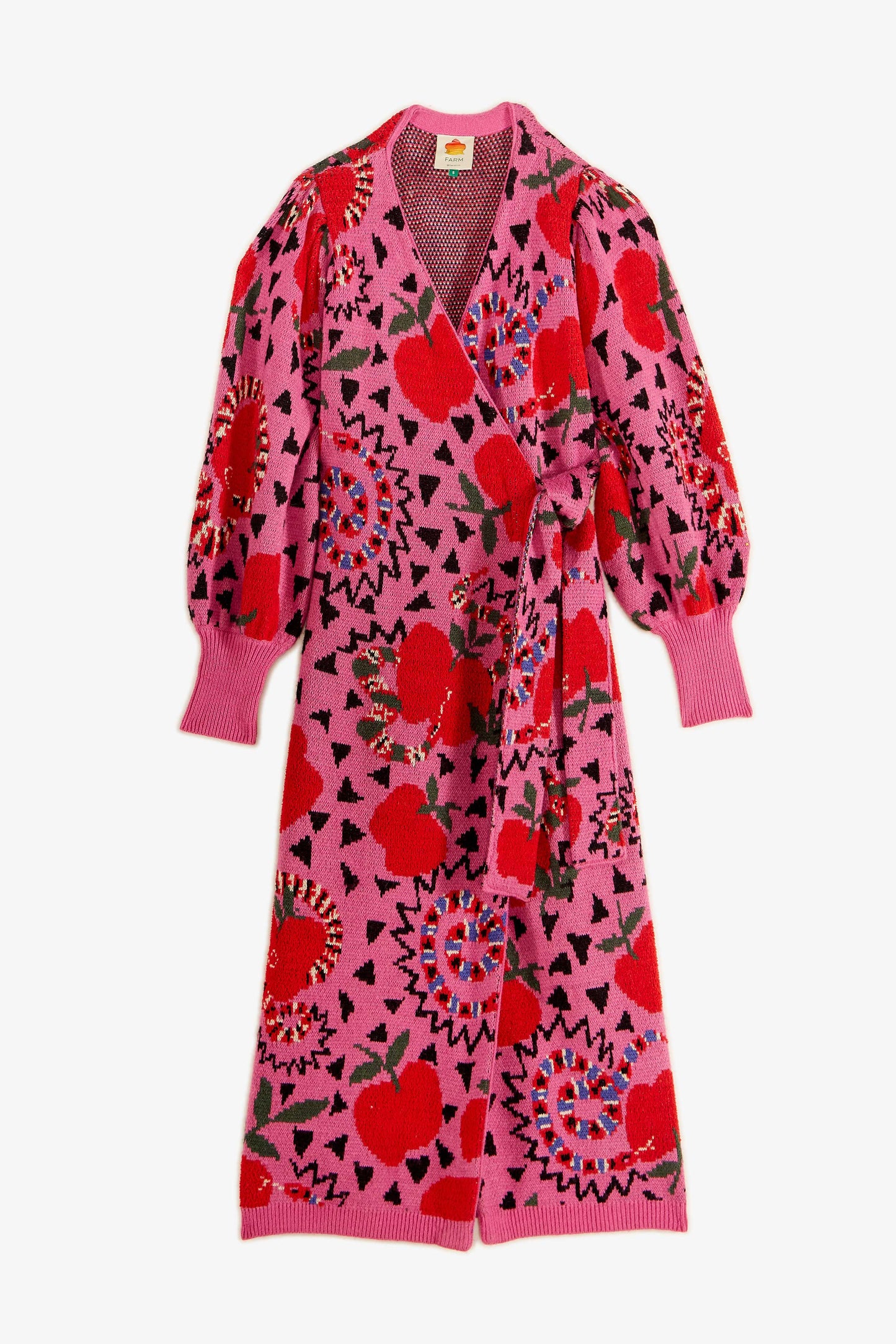 Farm Rio Pink Snake Fruit Sweater Dress
