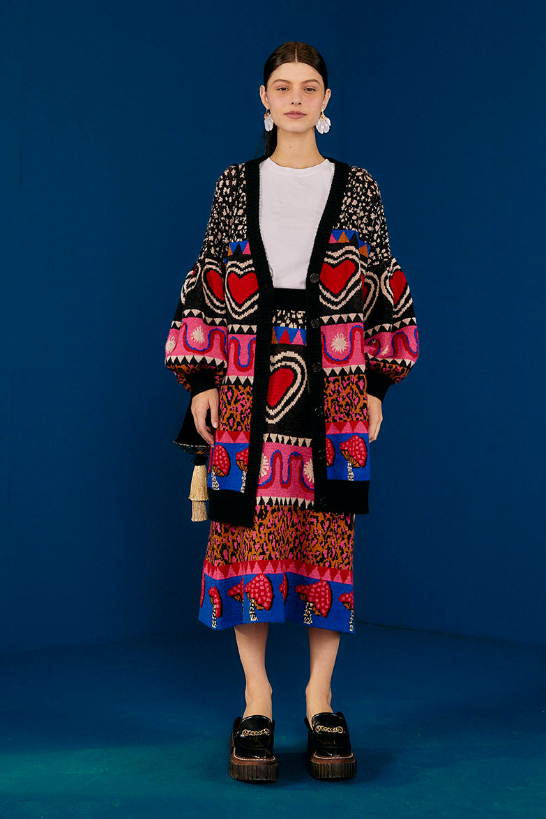Farm Rio Graphic Elements Ainika Cardigan