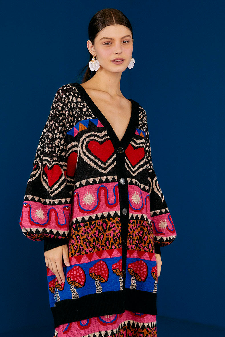 Farm Rio Graphic Elements Ainika Cardigan
