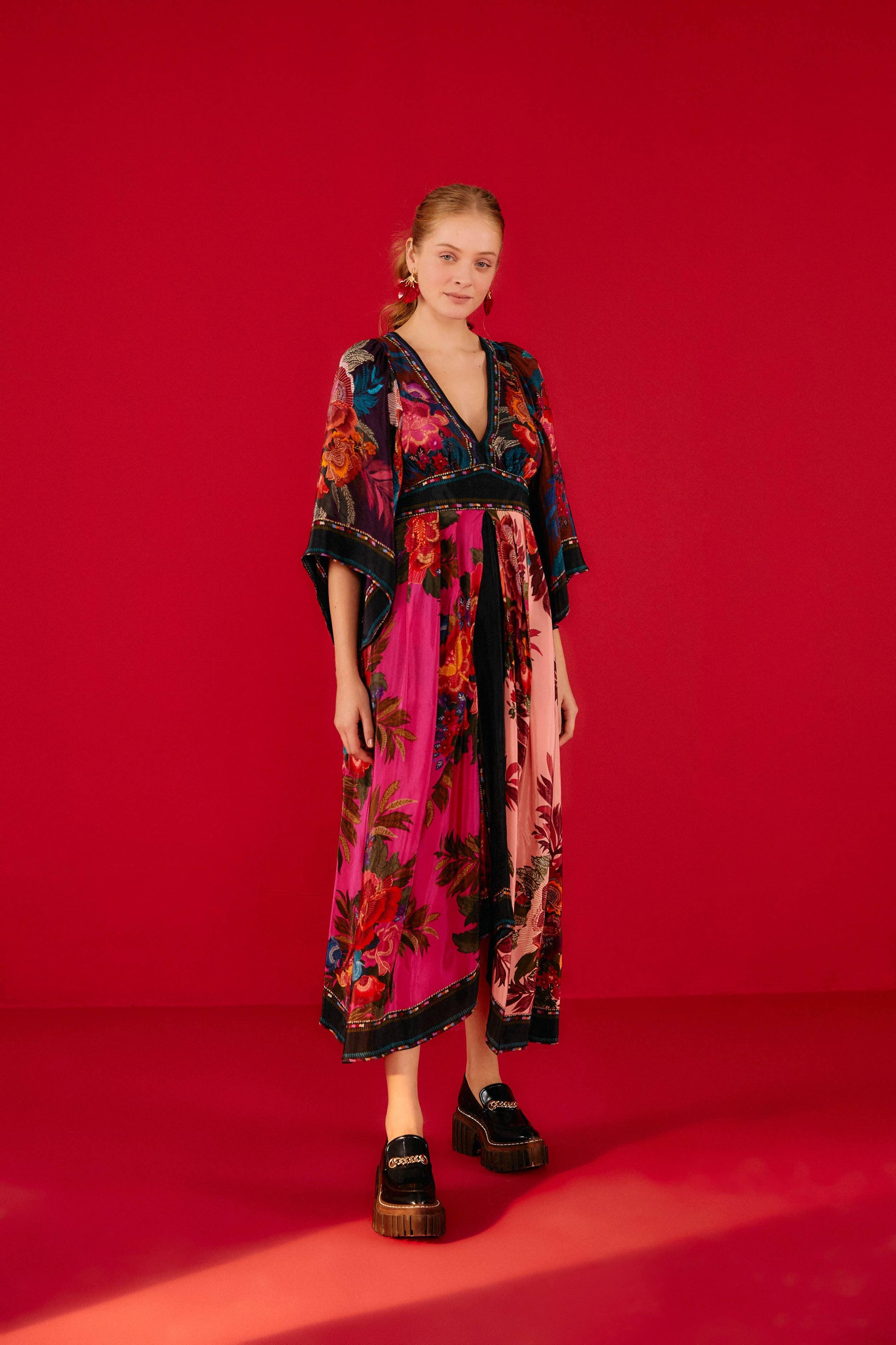 Farm Rio Flower Scarves Maxi Dress