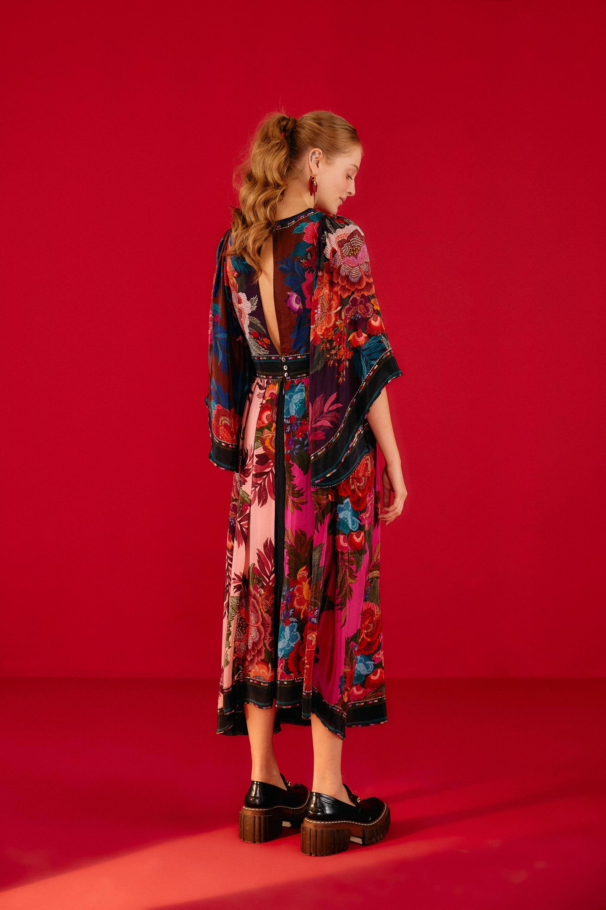 Farm Rio Flower Scarves Maxi Dress