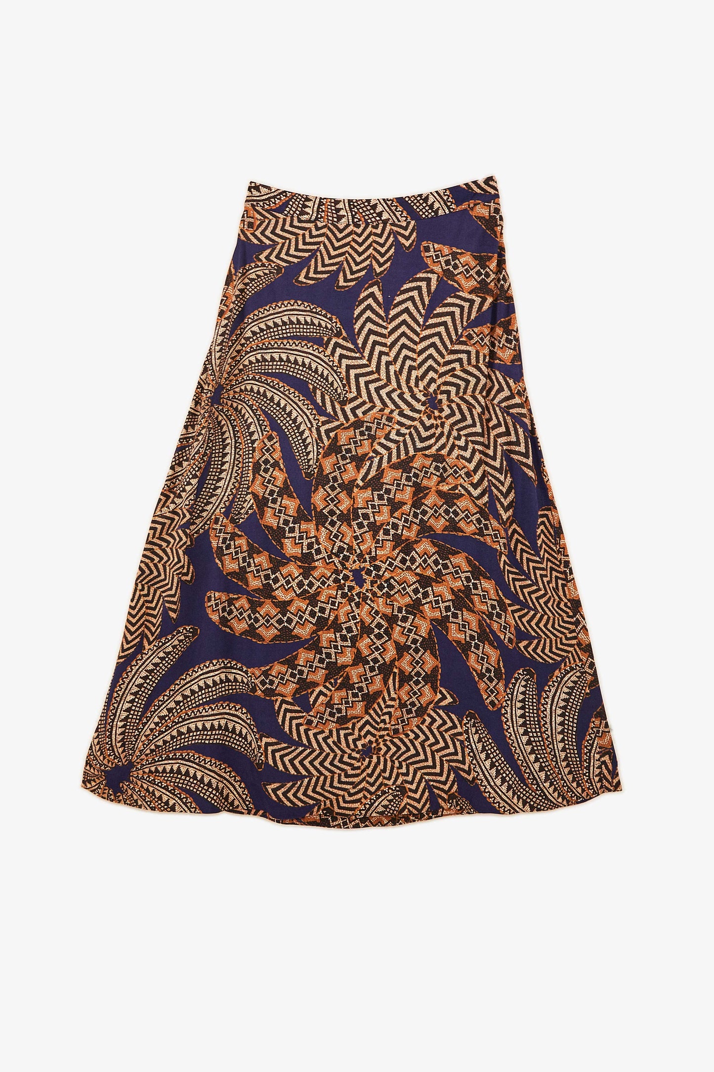 Farm Rio Navy Yawanawa Vanahu Lenzing™ Ecovero™ Viscose Midi Skirt
