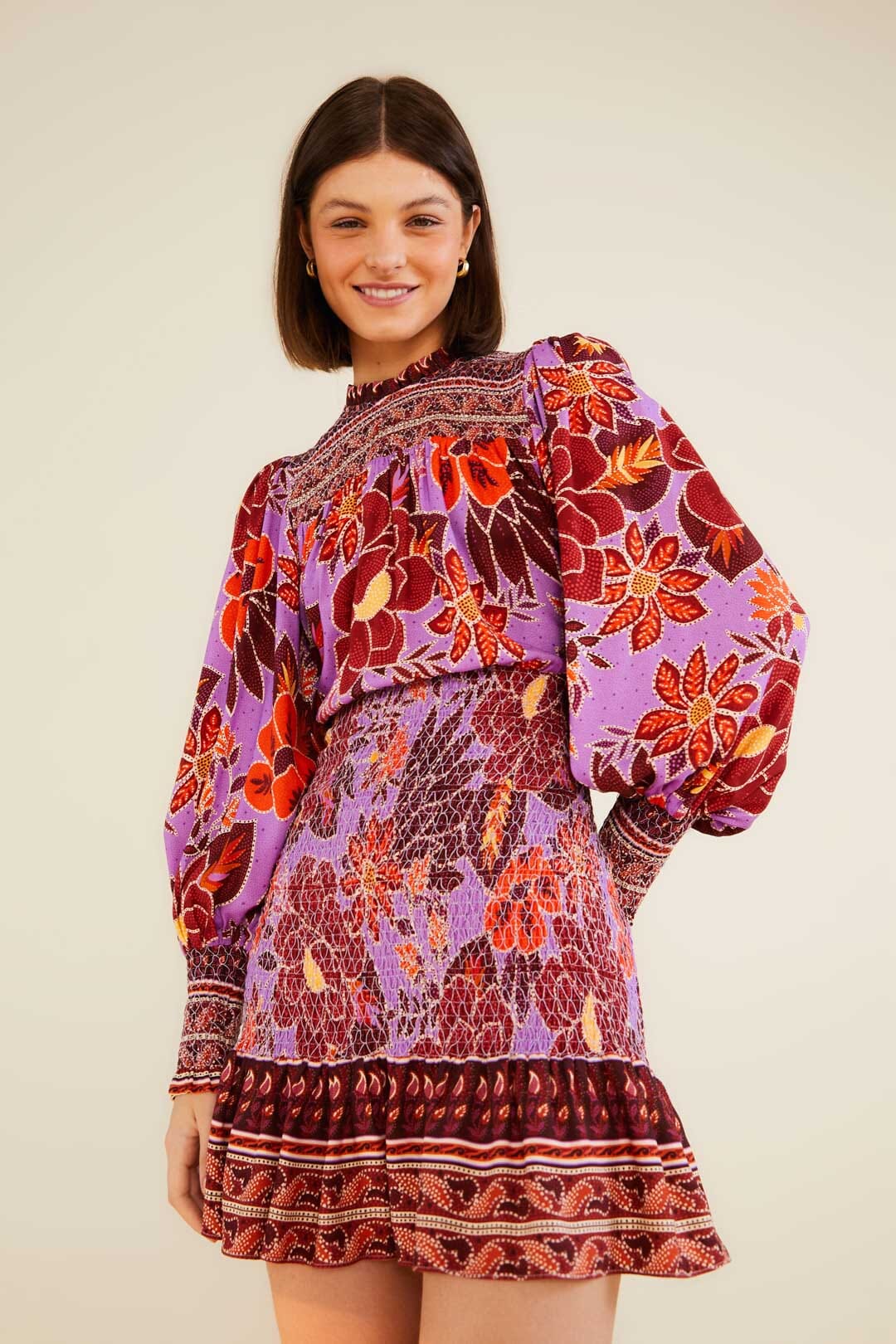 Farm Rio Sweet Floral Mini Dress