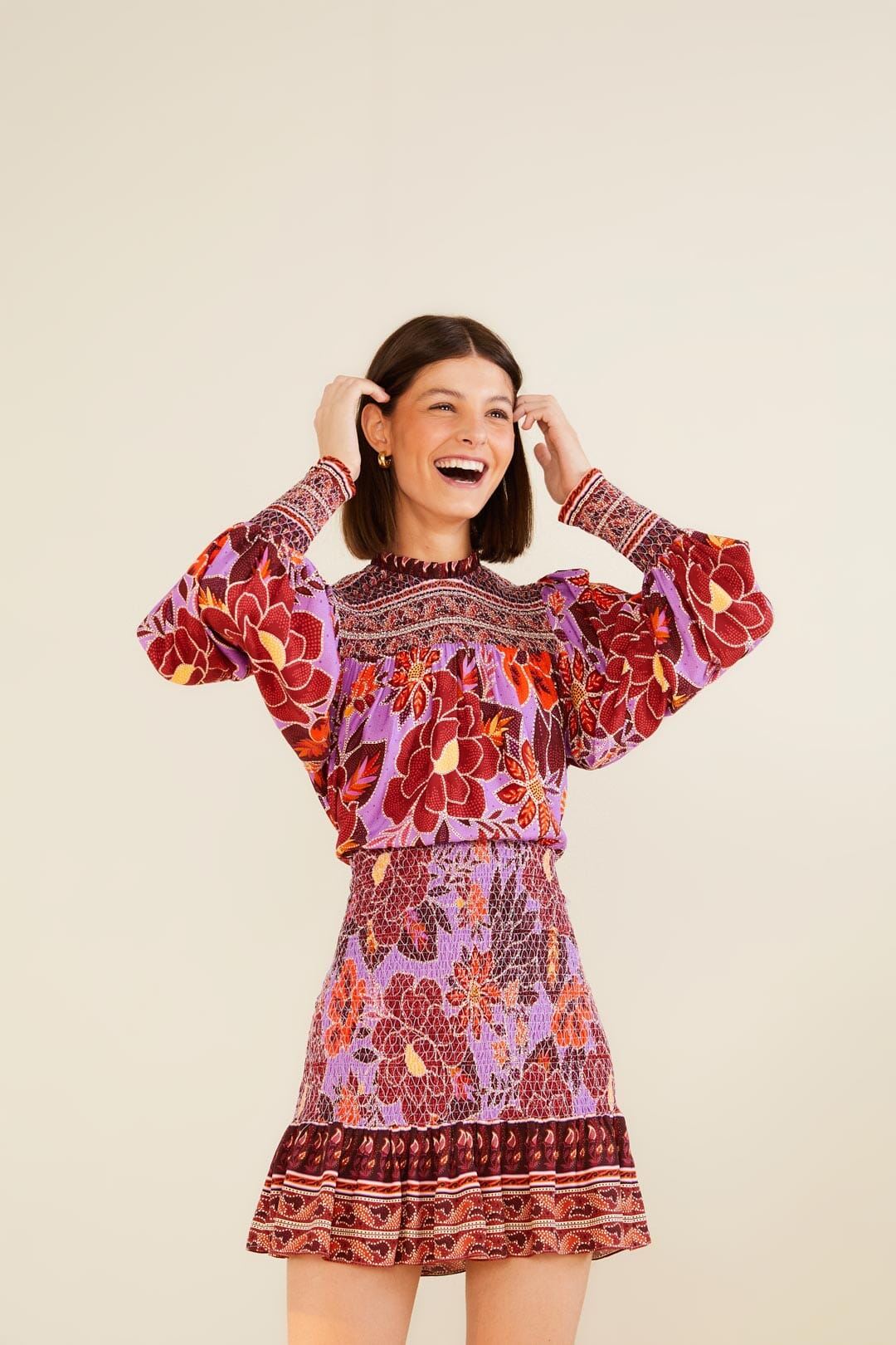 Farm Rio Sweet Floral Mini Dress