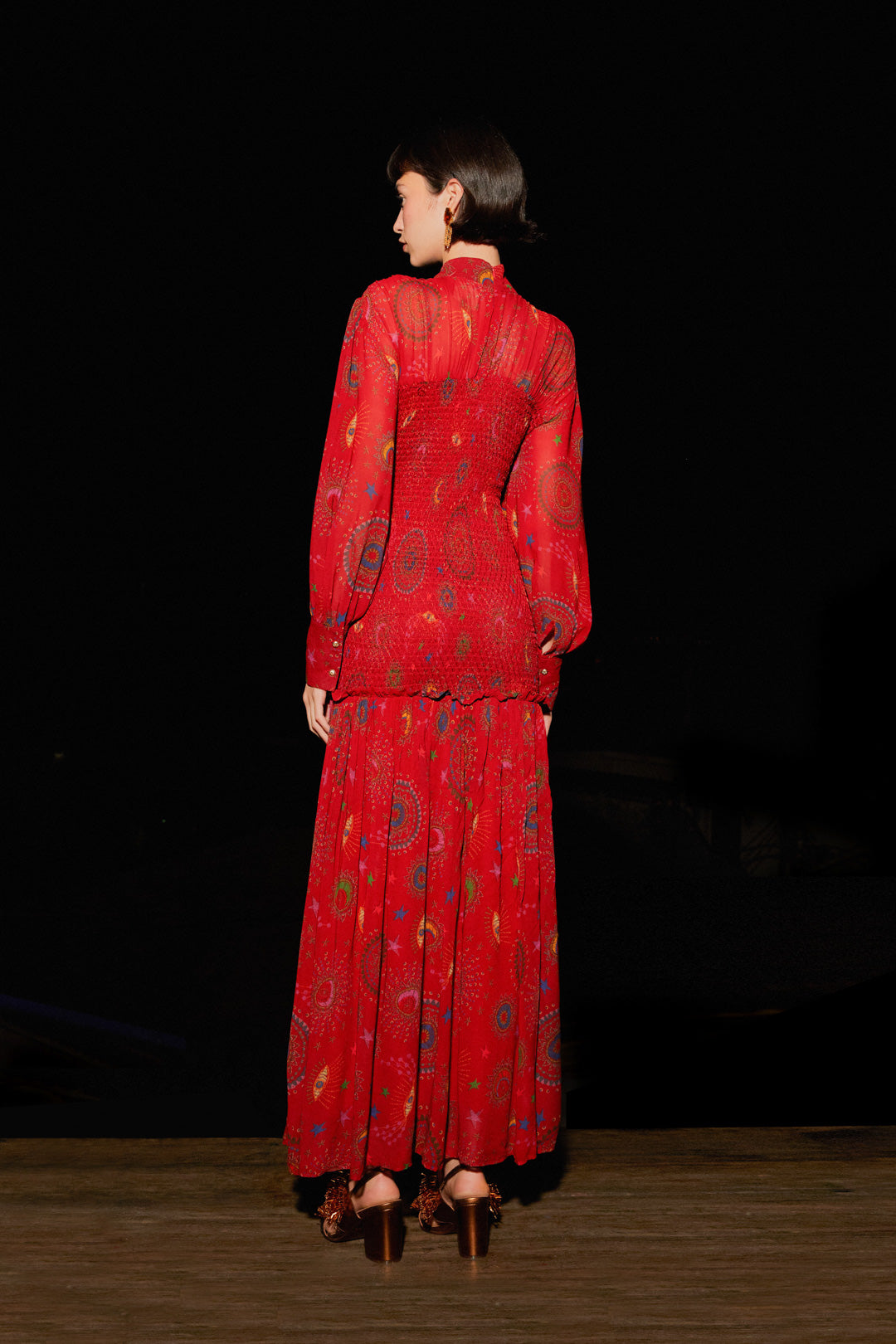 Farm Rio Red Mystic Night Midi Dress