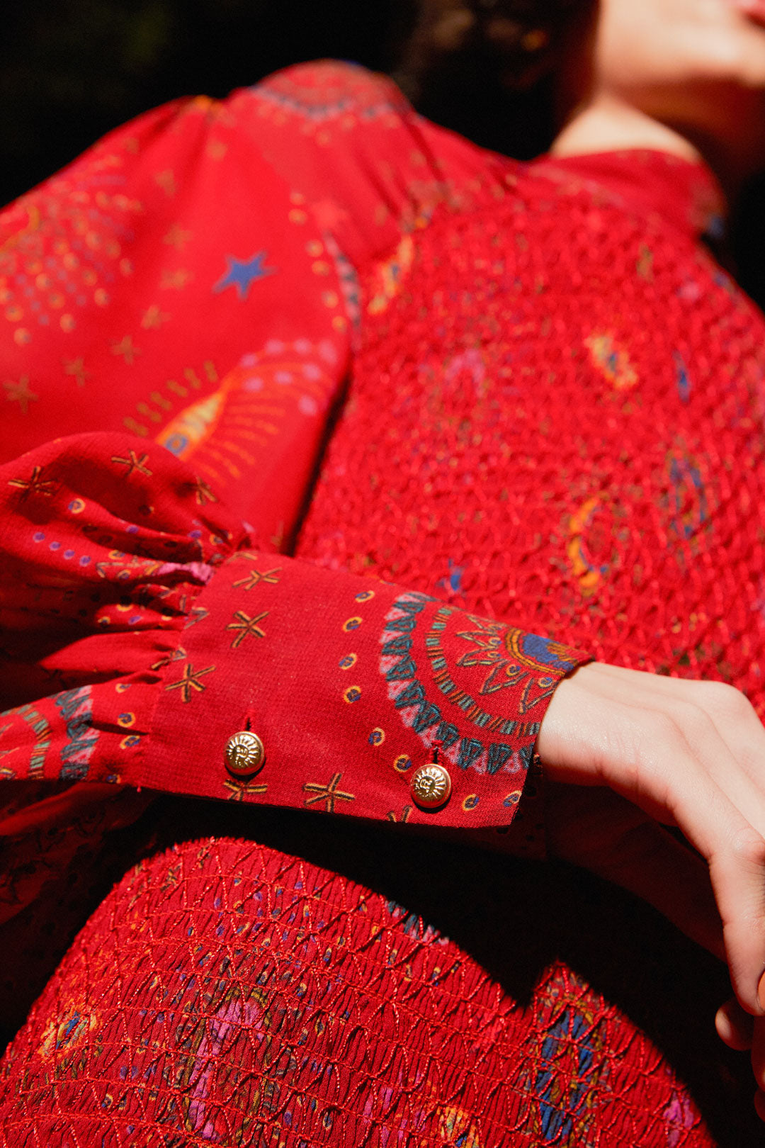 Farm Rio Red Mystic Night Midi Dress