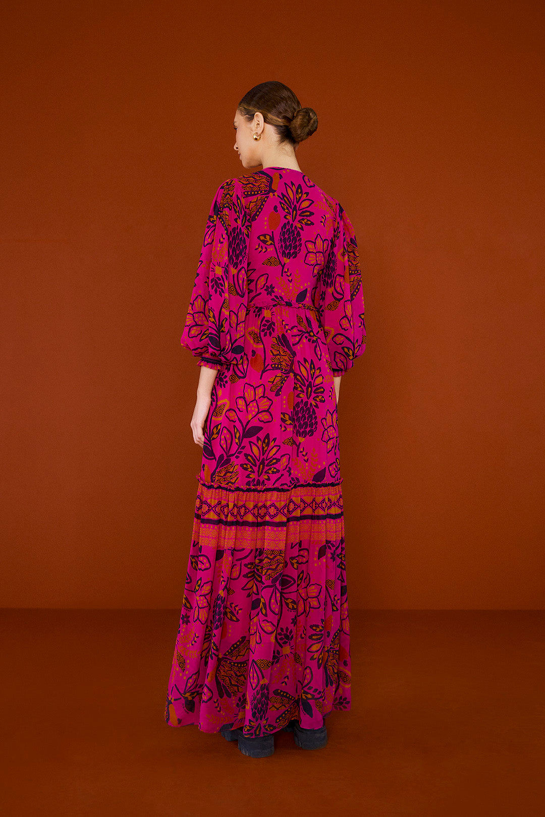 Farm Rio Pink Macaw Forest Maxi Dress
