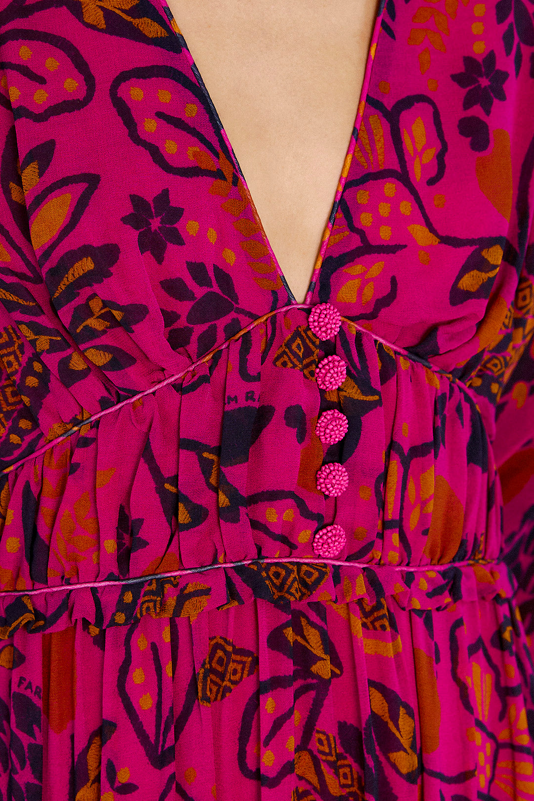 Farm Rio Pink Macaw Forest Maxi Dress
