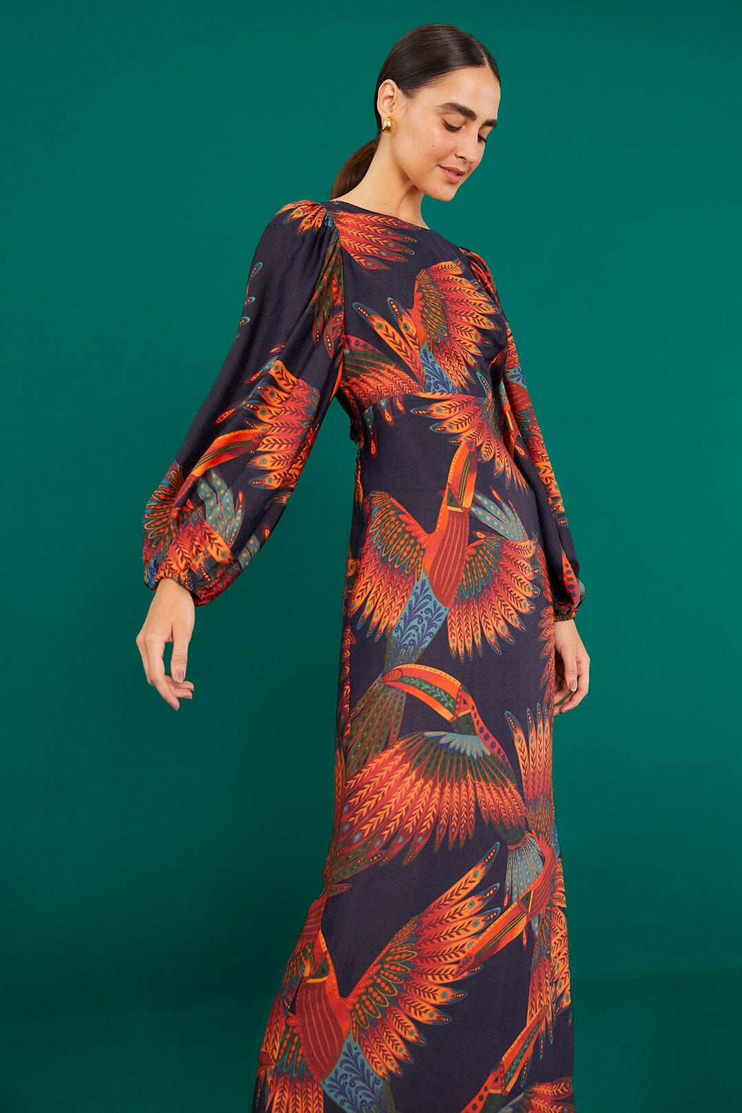 Farm Rio Arabesque Toucans Midi Dress