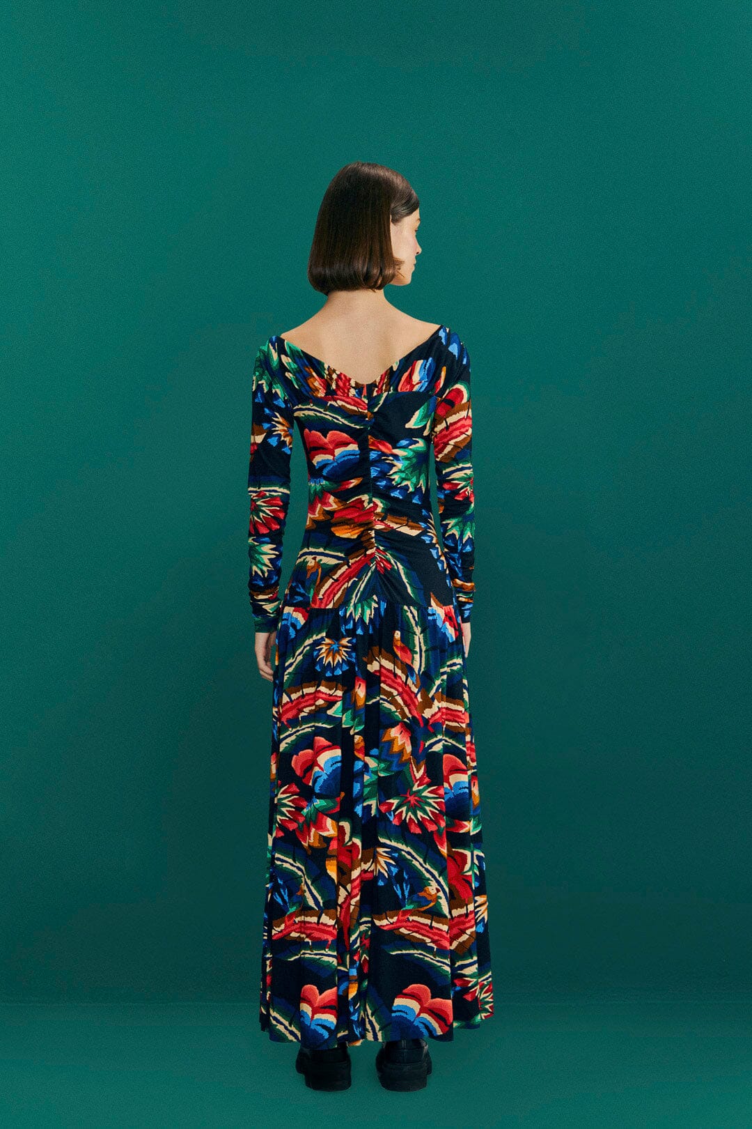 Farm Rio Black Chevron Forest Lenzing™ Ecovero™ Viscose Dress