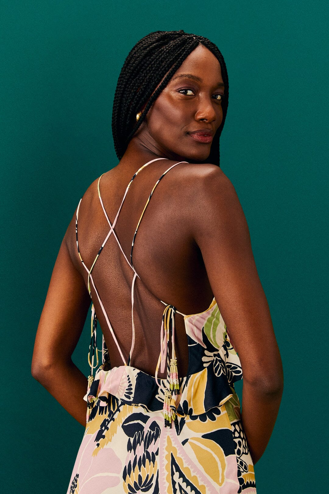 Farm Rio Sand Vintage Forest Lenzing™ Ecovero™ Viscose Midi Dress