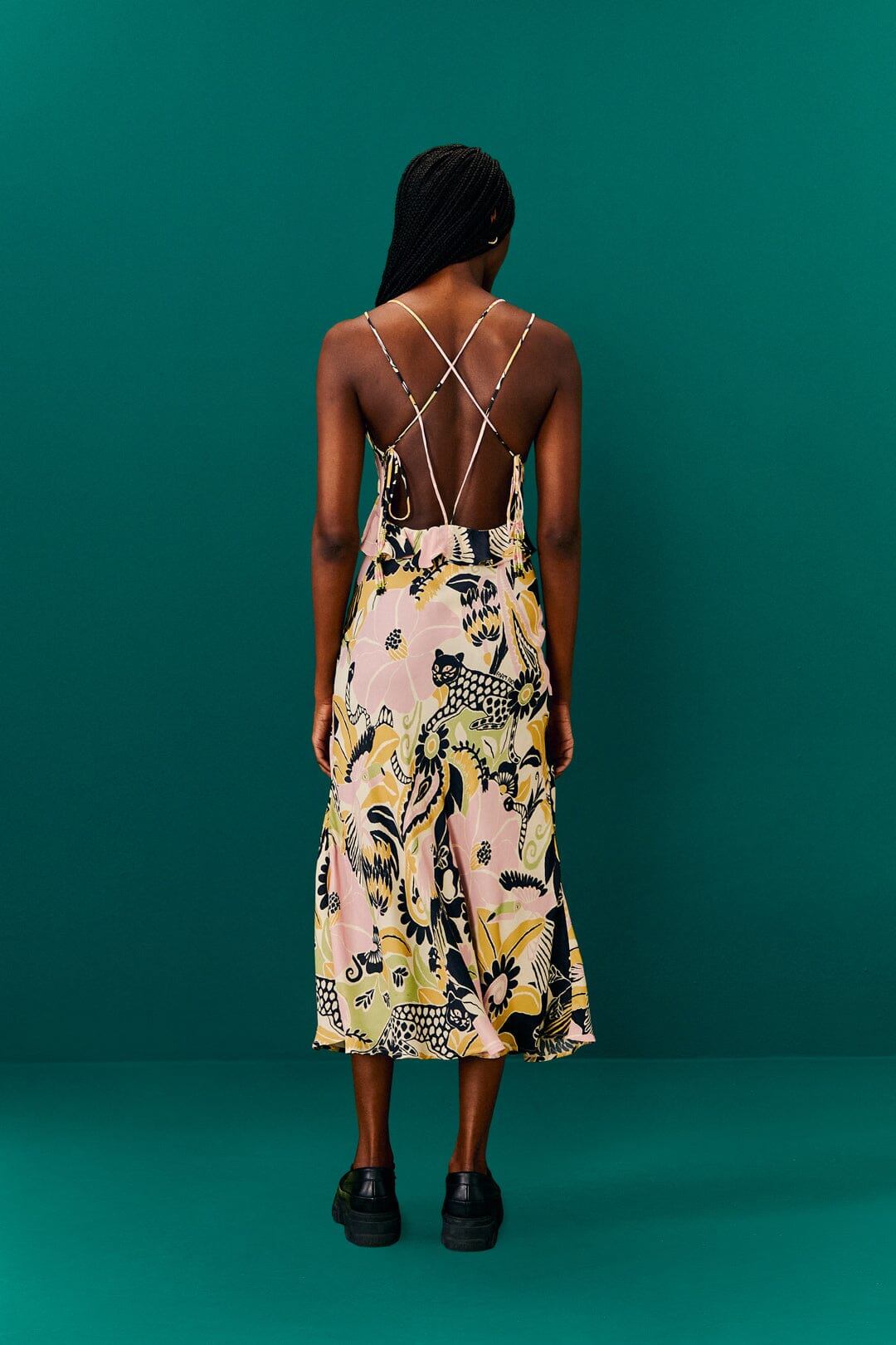 Farm Rio Sand Vintage Forest Lenzing™ Ecovero™ Viscose Midi Dress