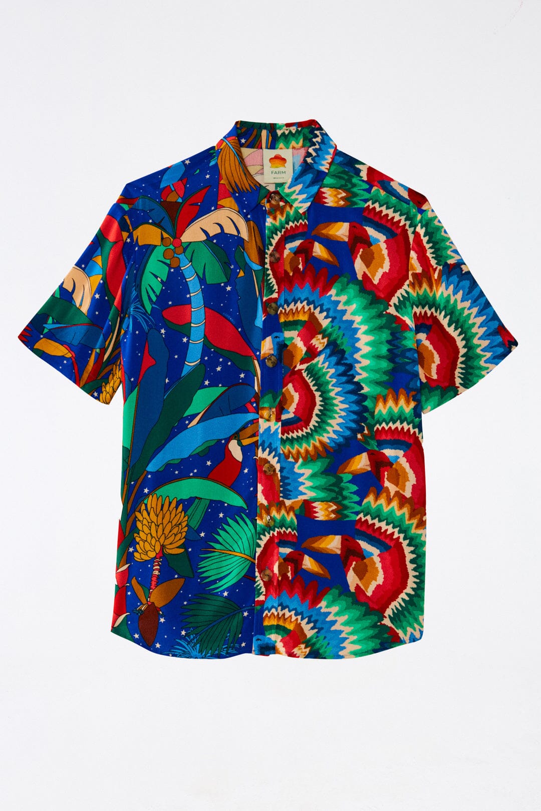 Farm Rio Mixed Blue Prints Unisex Shirt