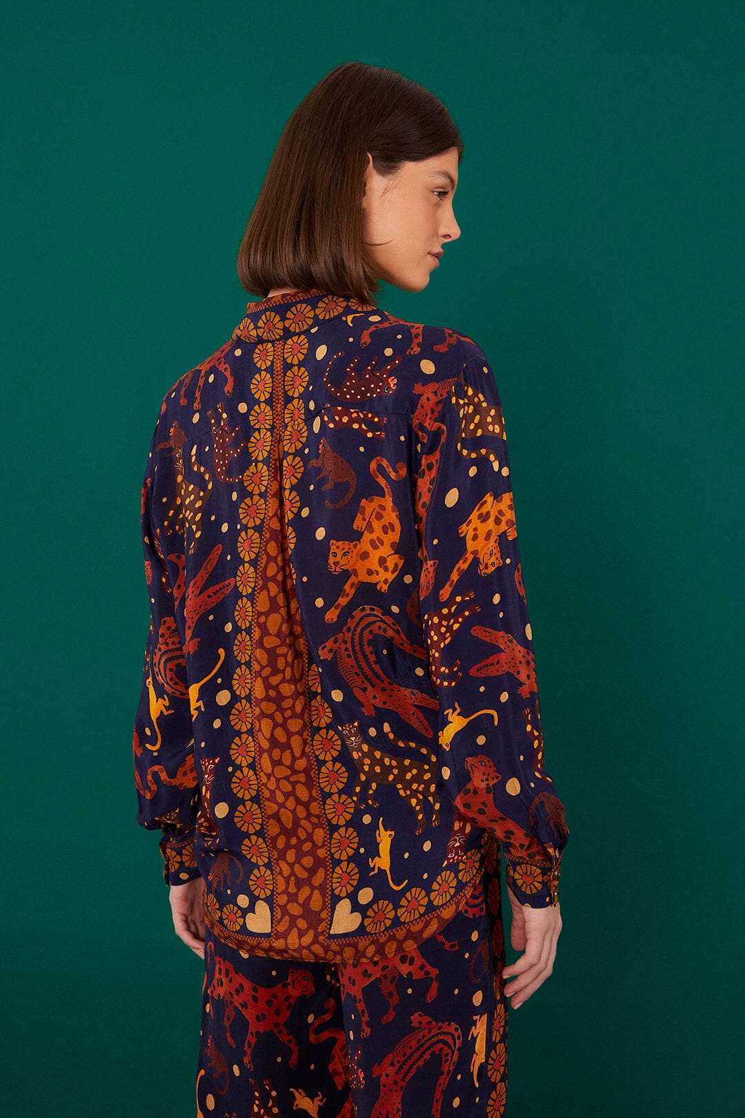 Farm Rio Navy Animal Sky Shirt