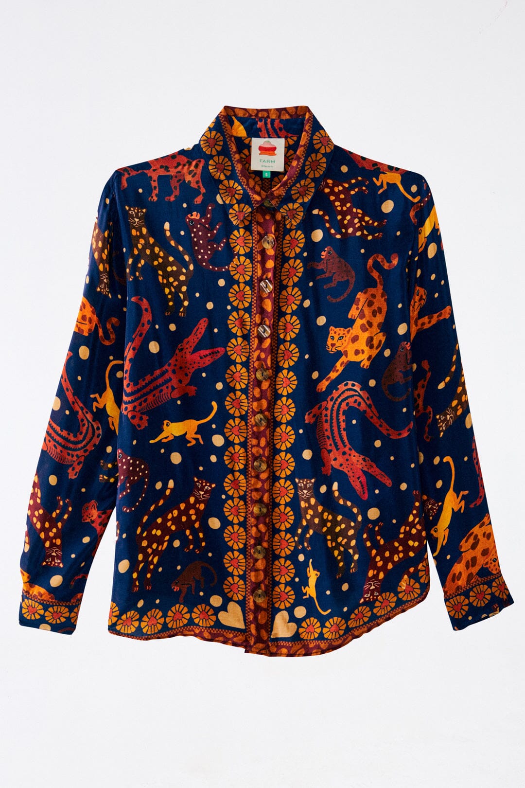 Farm Rio Navy Animal Sky Shirt