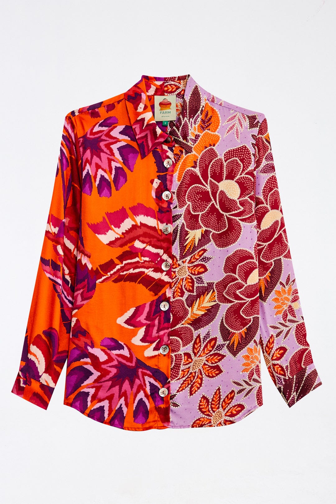 Farm Rio Lilac Mixed Prints Shirt