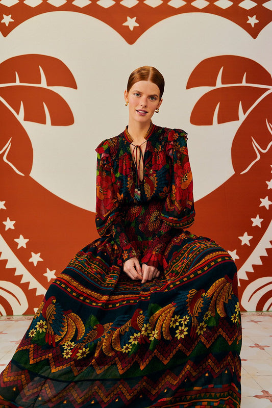 Farm Rio Macaw Ballet Ainika Maxi Dress