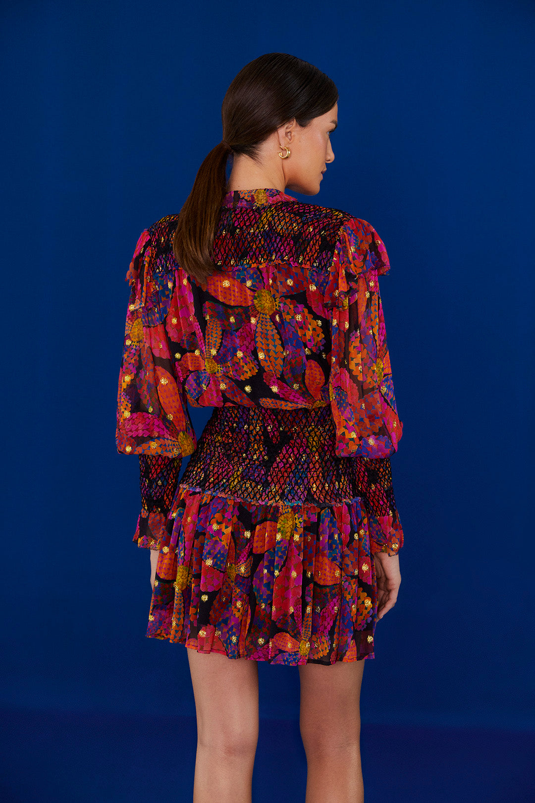 Farm Rio Black Heart Daisy Mini Dress
