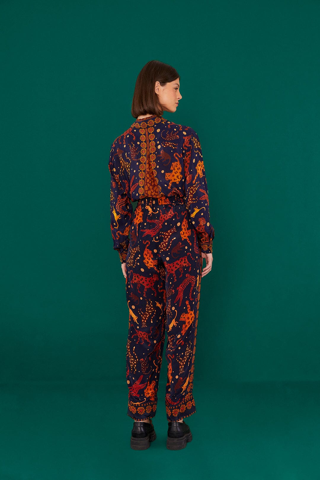 Farm Rio Navy Animal Sky Pants