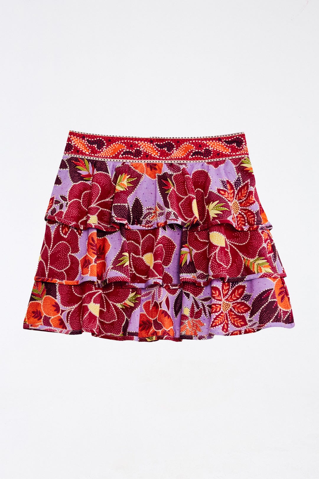 Farm Rio Sweet Floral Layered Mini Skirt
