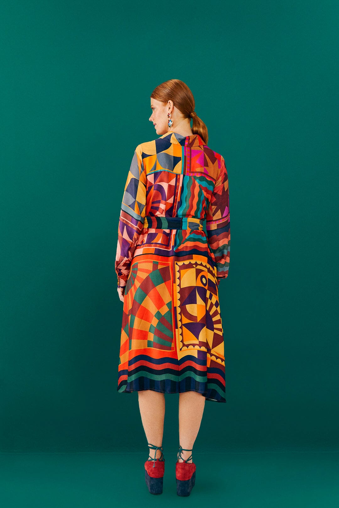 Farm Rio Graphic Scarves Shirtdress