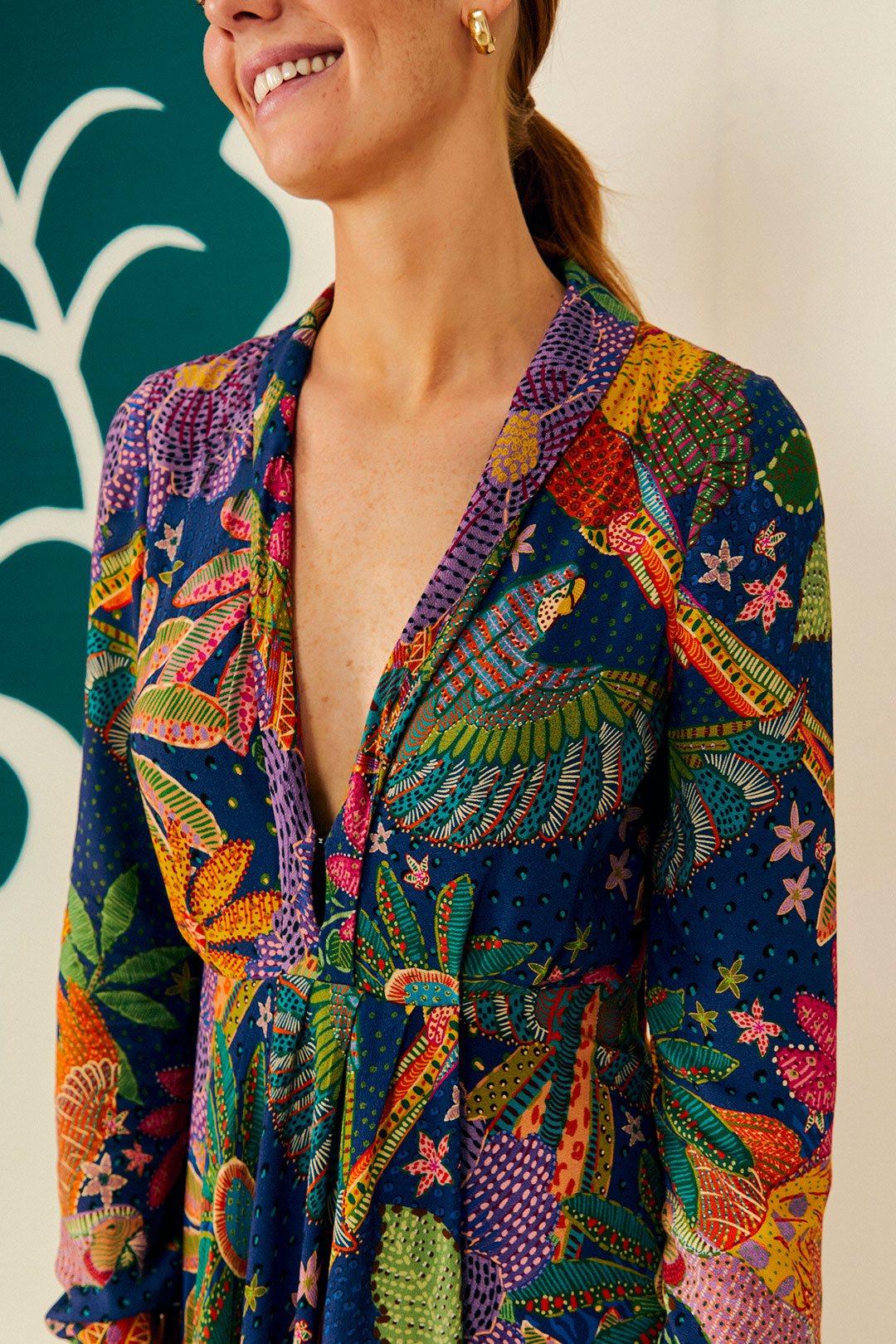 Farm Rio Navy Cool Macaw Maxi Dress