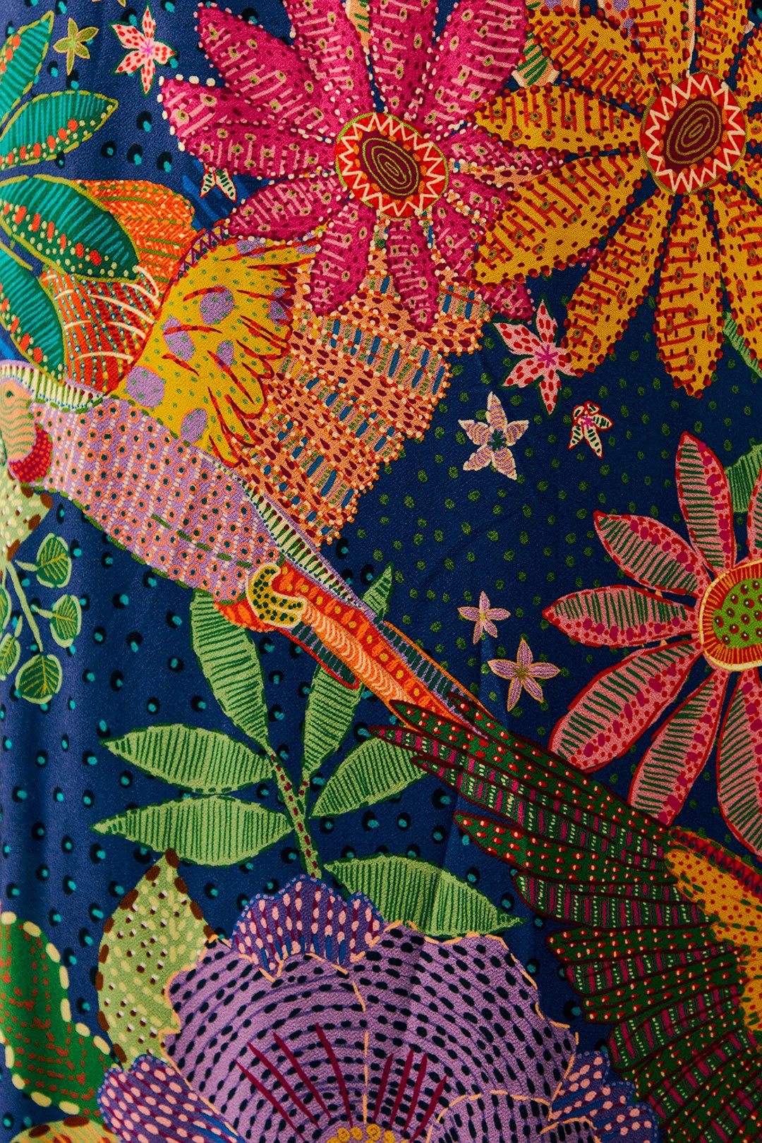 Farm Rio Navy Cool Macaw Maxi Dress