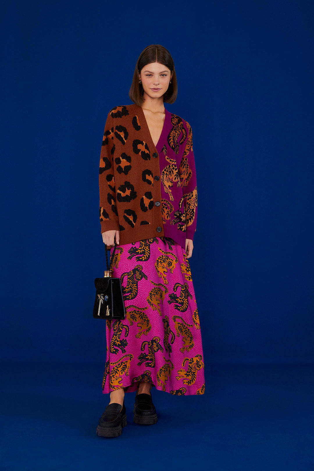 Farm Rio Pink Wild Leopards Lenzing™ Ecovero™ Viscose Maxi Skirt