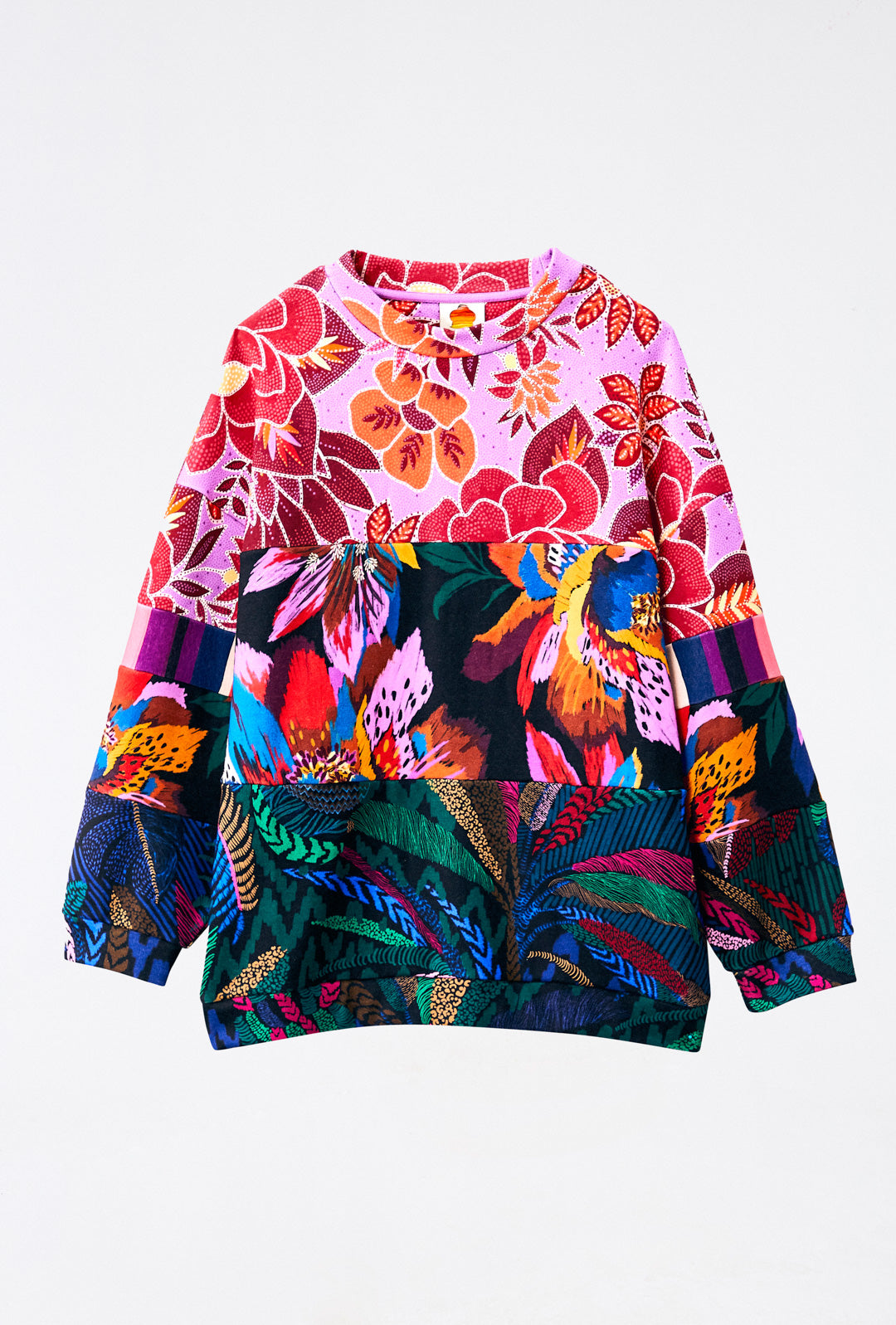 Farm Rio Lilac Mixed Prints Sweatshirt