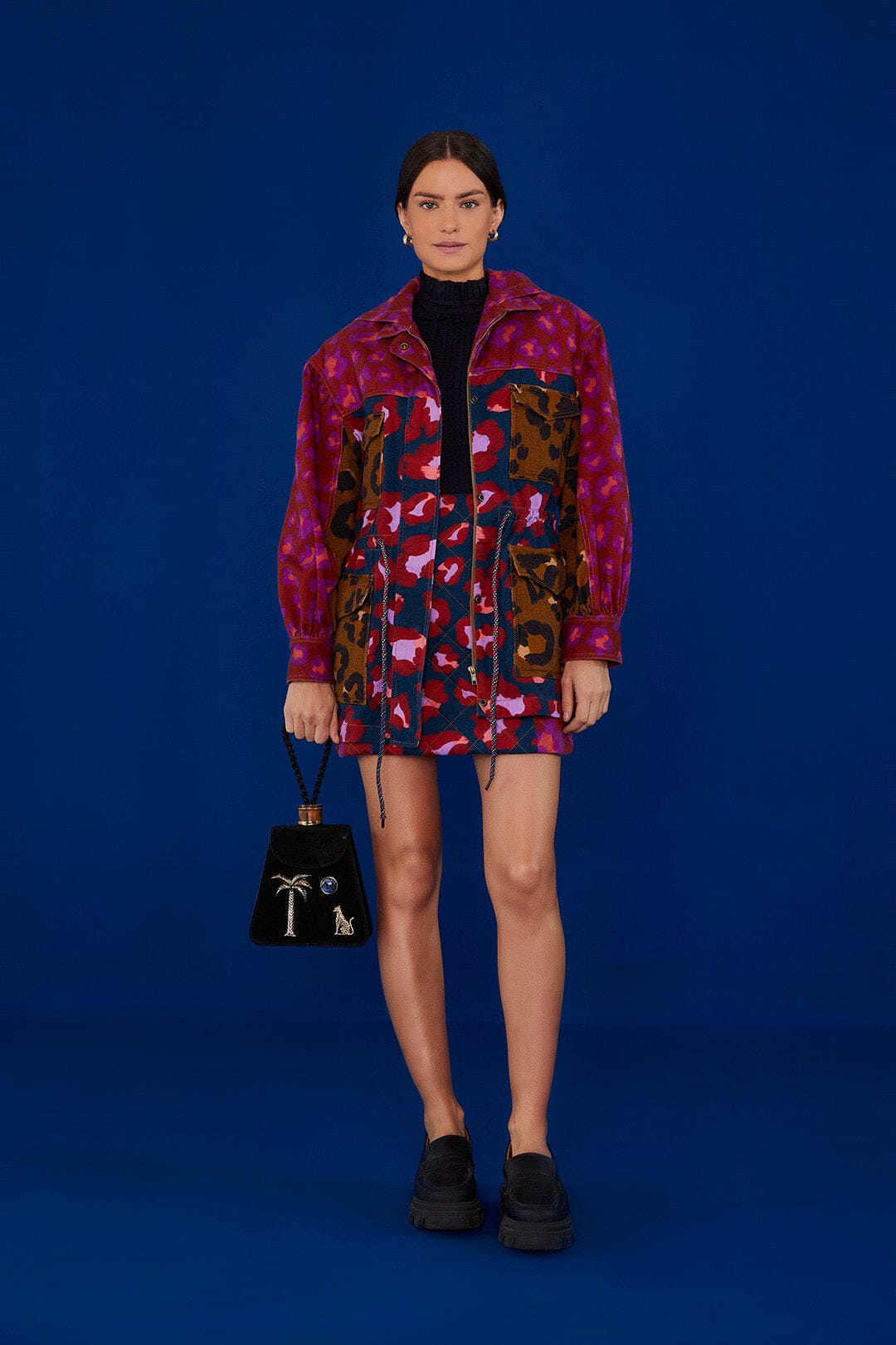 Farm Rio Mixed Leopards Canvas Jacket