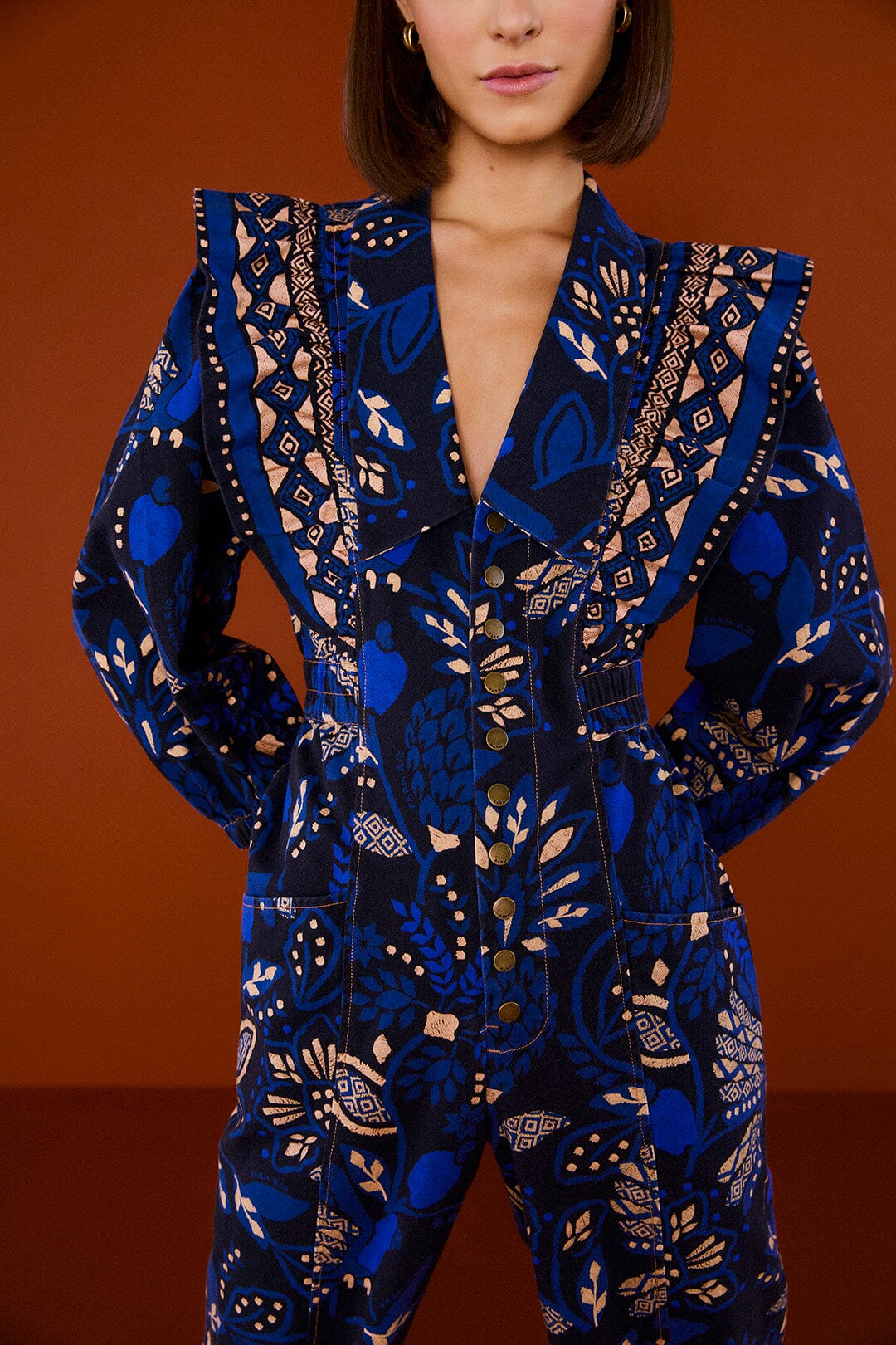 Farm Rio Black Macaw Forest Jumpsuit