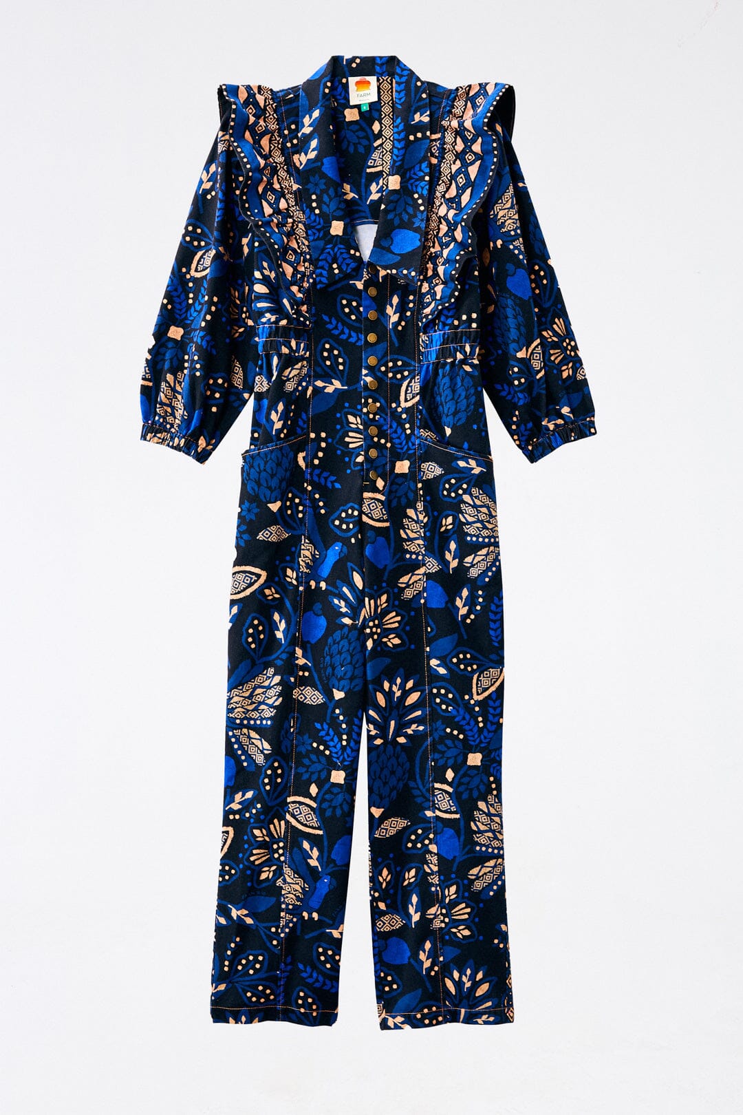 Farm Rio Black Macaw Forest Jumpsuit