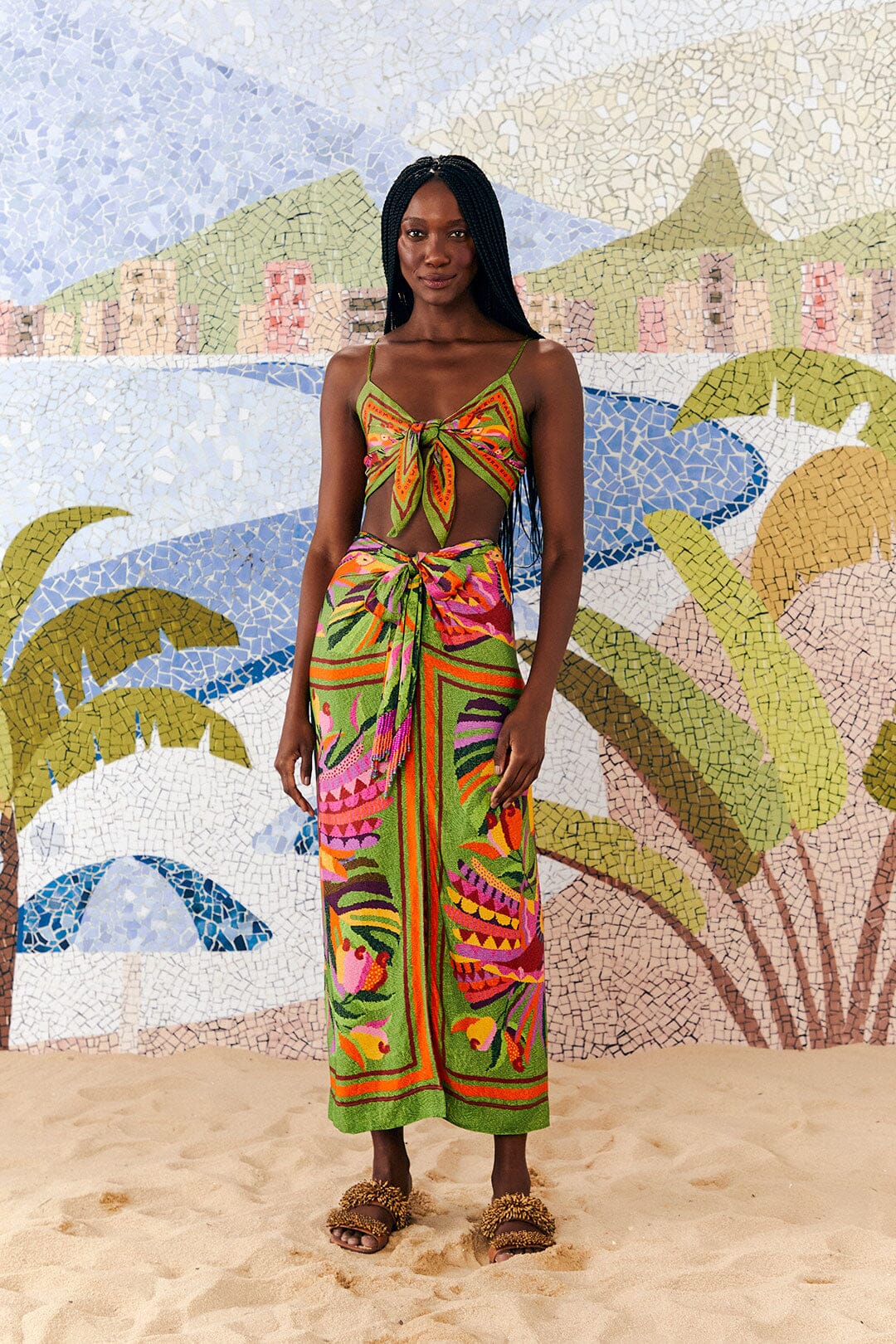 Farm Rio Toucans Scarf Lenzing™ Ecovero™ Viscose Crop Top