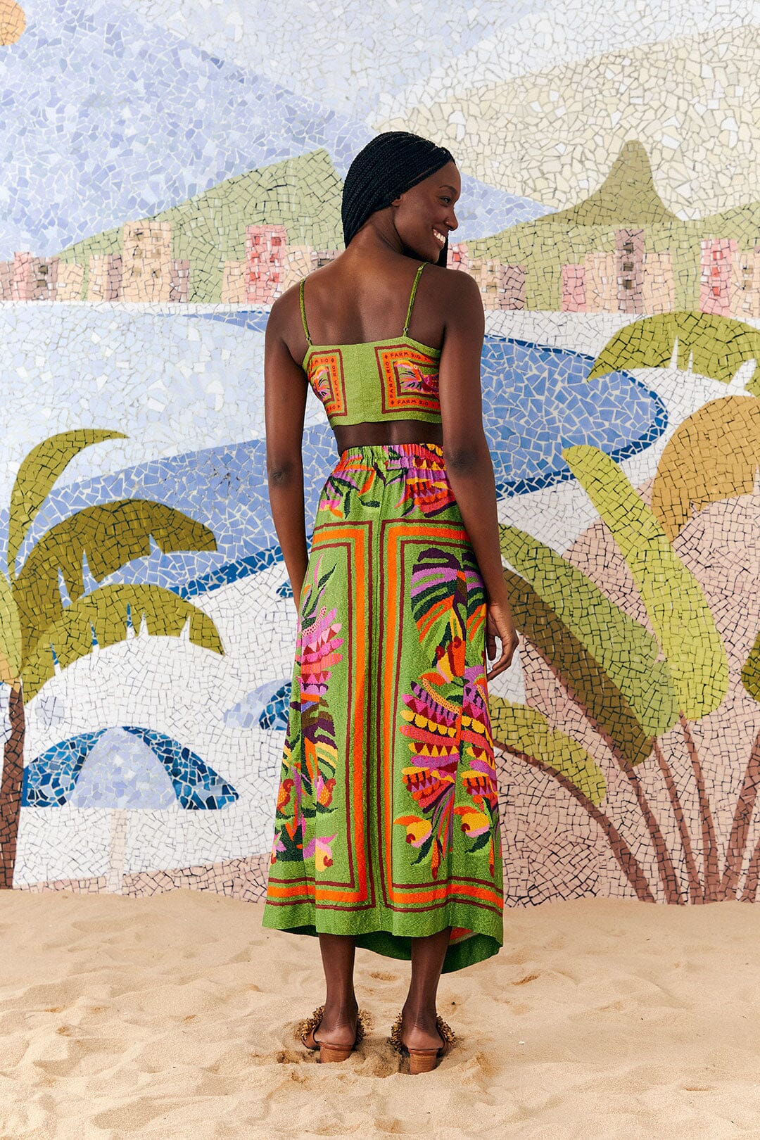 Farm Rio Toucans Scarf Lenzing™ Ecovero™ Viscose Crop Top