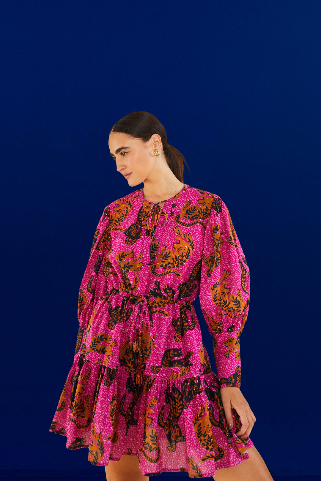 Farm Rio Pink Wild Leopards Mini Dress