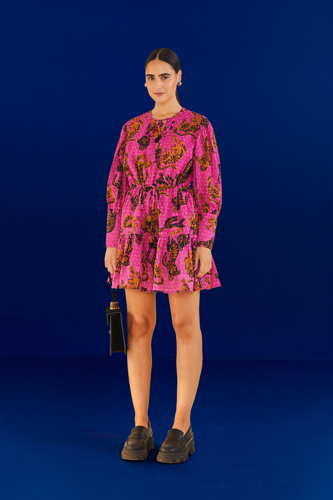 Farm Rio Pink Wild Leopards Mini Dress