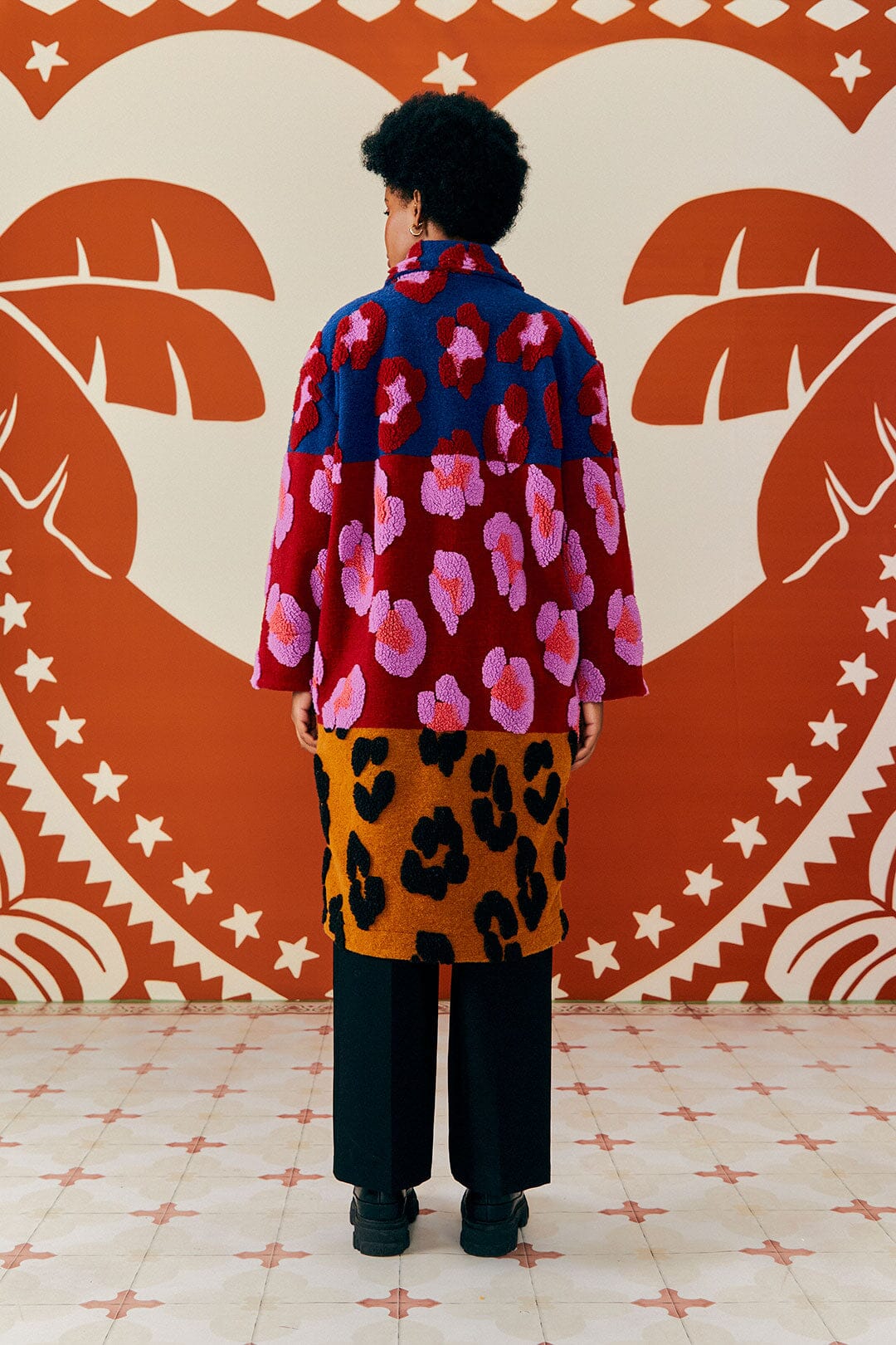 Farm Rio Mixed Leopards Fleece Coat