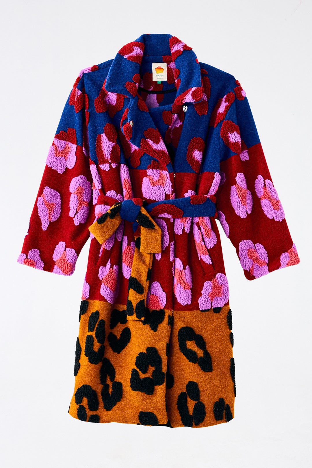 Farm Rio Mixed Leopards Fleece Coat