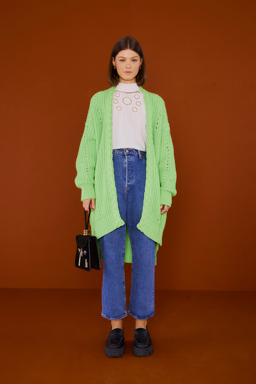 Farm Rio Lime Green Cardigan