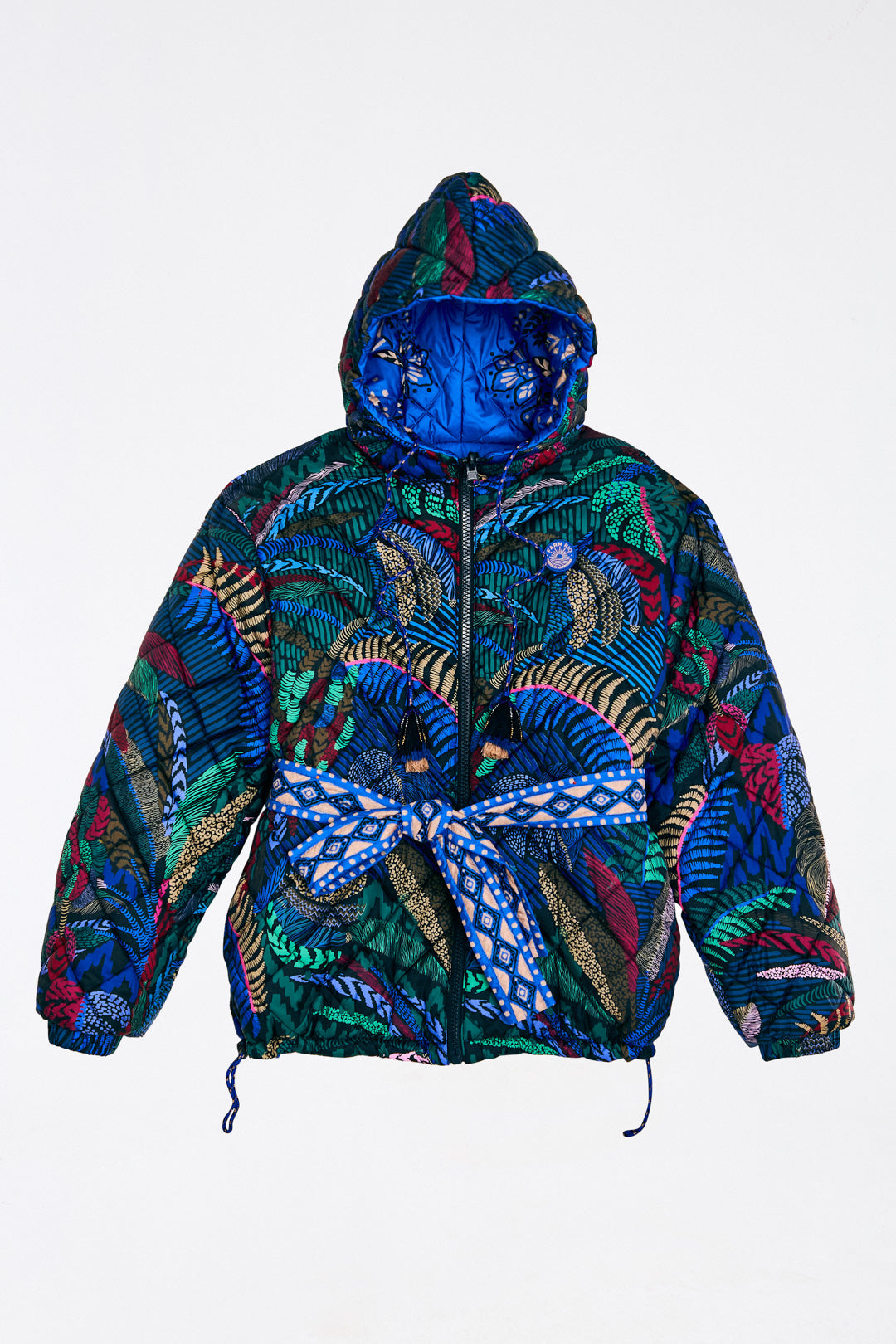 Farm Rio BlackMacaw Forest Reversible Puffer Jacket