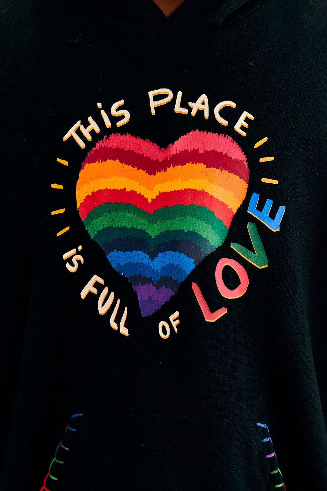 Farm Rio Black Full Of Love Sweatshirt