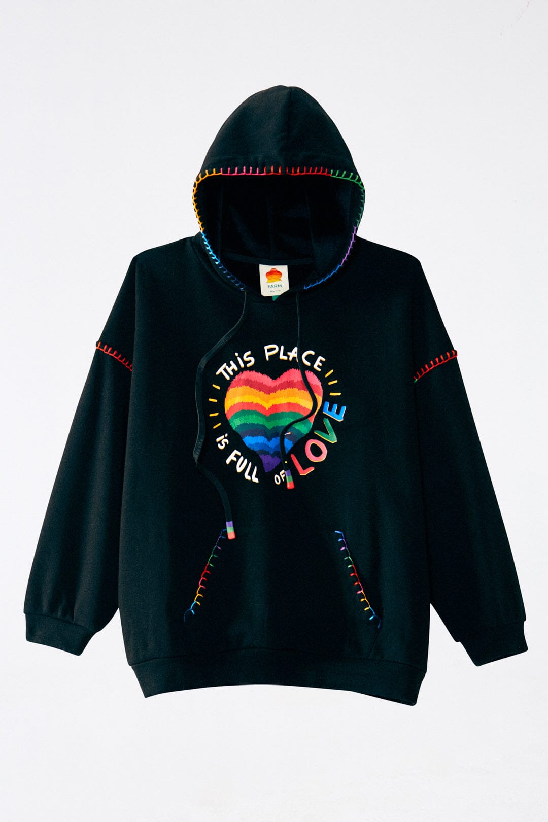 Farm Rio Black Full Of Love Sweatshirt