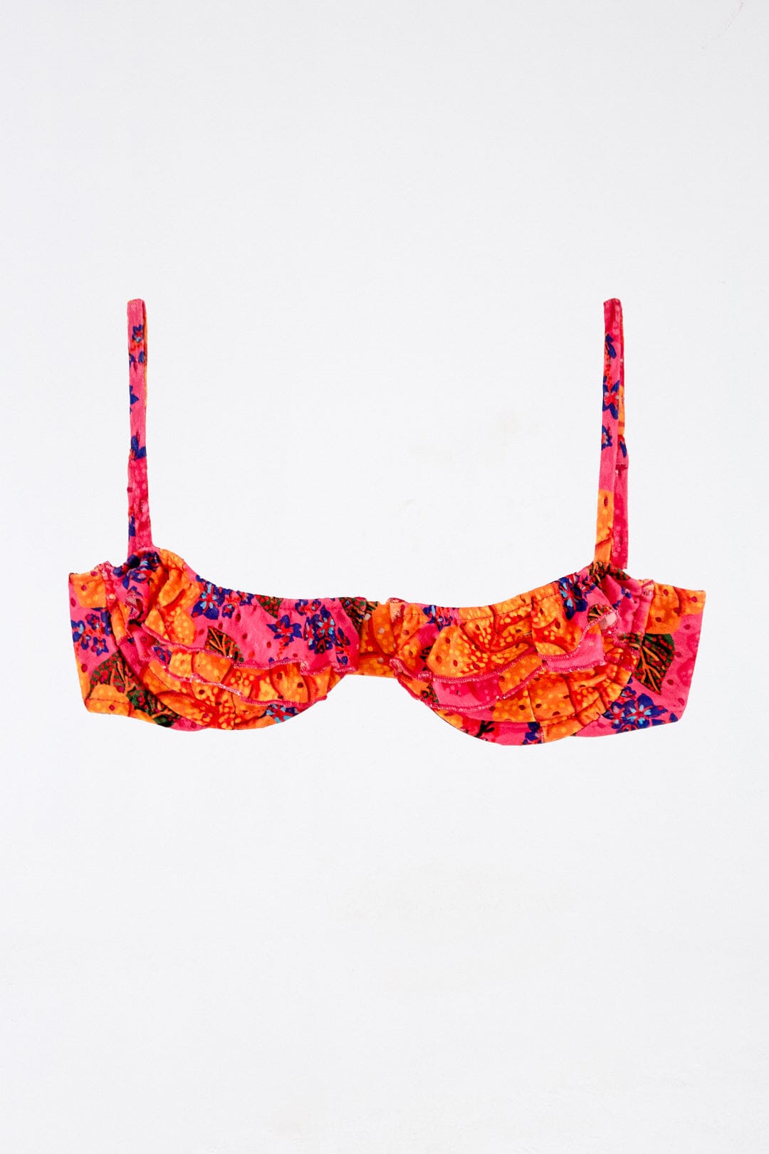 Farm Rio Pink Flowers Garden Underwire Bikini Top