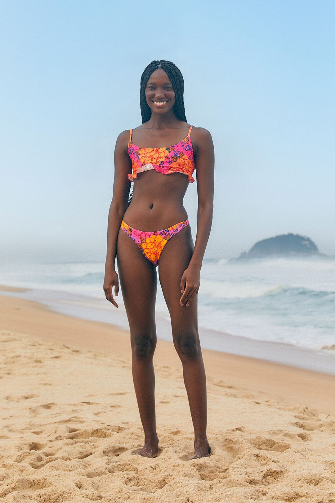 Farm Rio Pink Flowers Garden Bikini Top