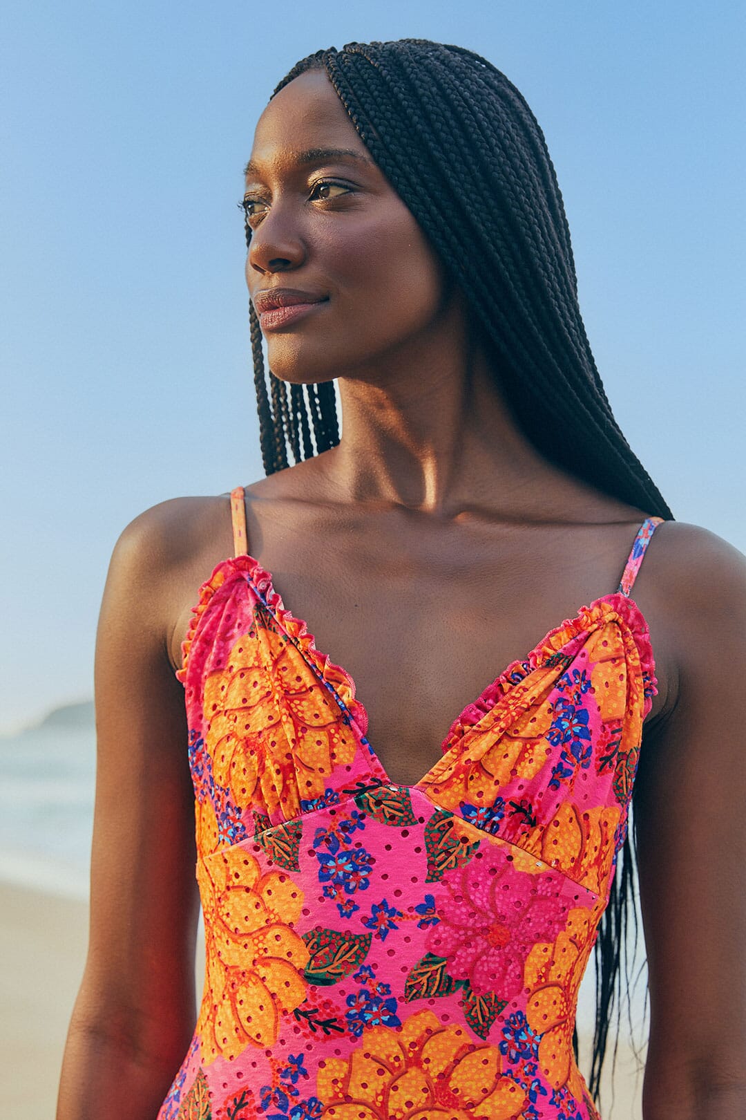 Farm Rio Pink Flowers Garden One Piece Swimsuit