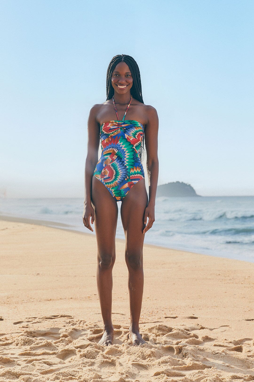 Farm Rio Chevron Toucans One Piece Swimsuit